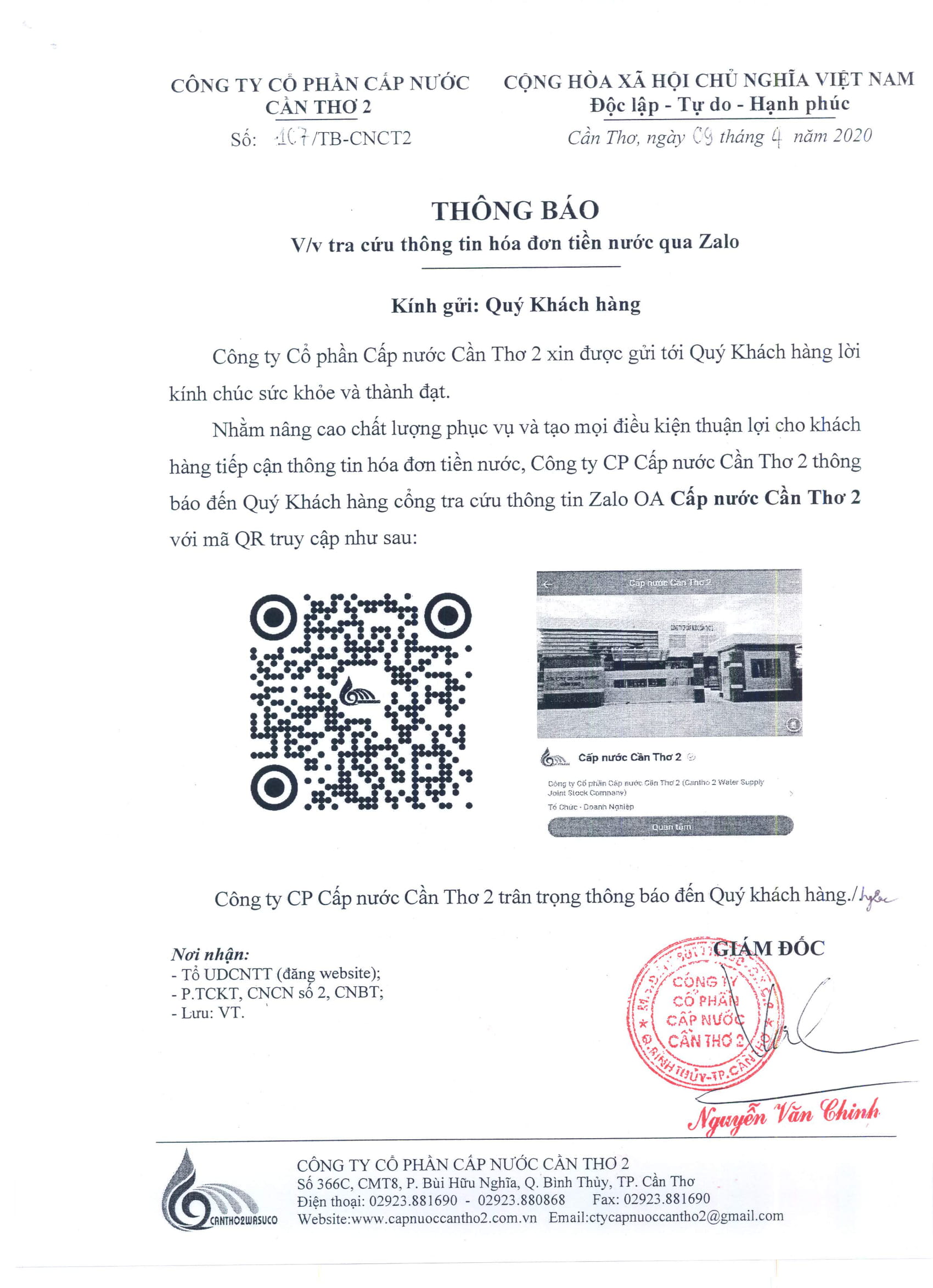 107-TB về việc tra cứu thông tin hóa đơn tiền nước qua Zalo-1.jpg